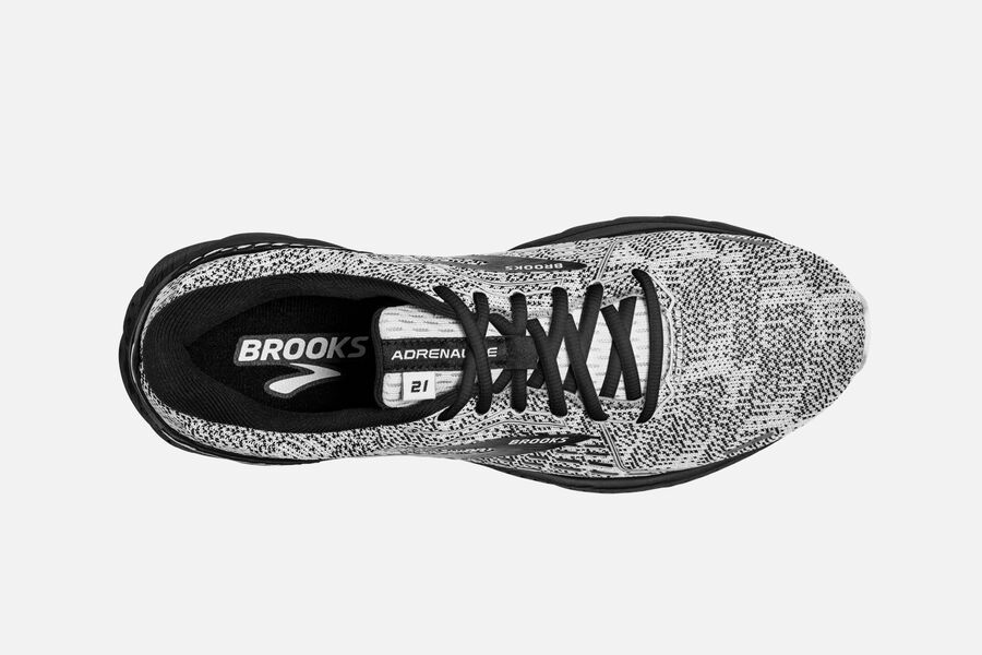 Brooks Running Shoes - Adrenaline GTS 21 Road Mens - White/Grey/Black - WGH-386091